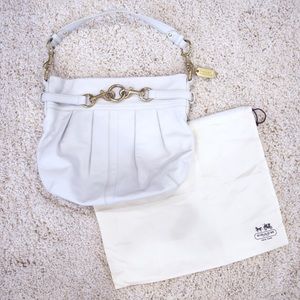 Coach Hampton White Hobo Bag Gold With Hardware